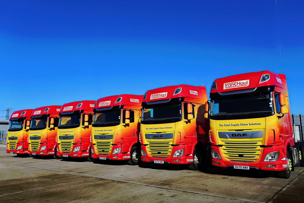Row of 6 Trans Haul DAF Tractors Lined Up