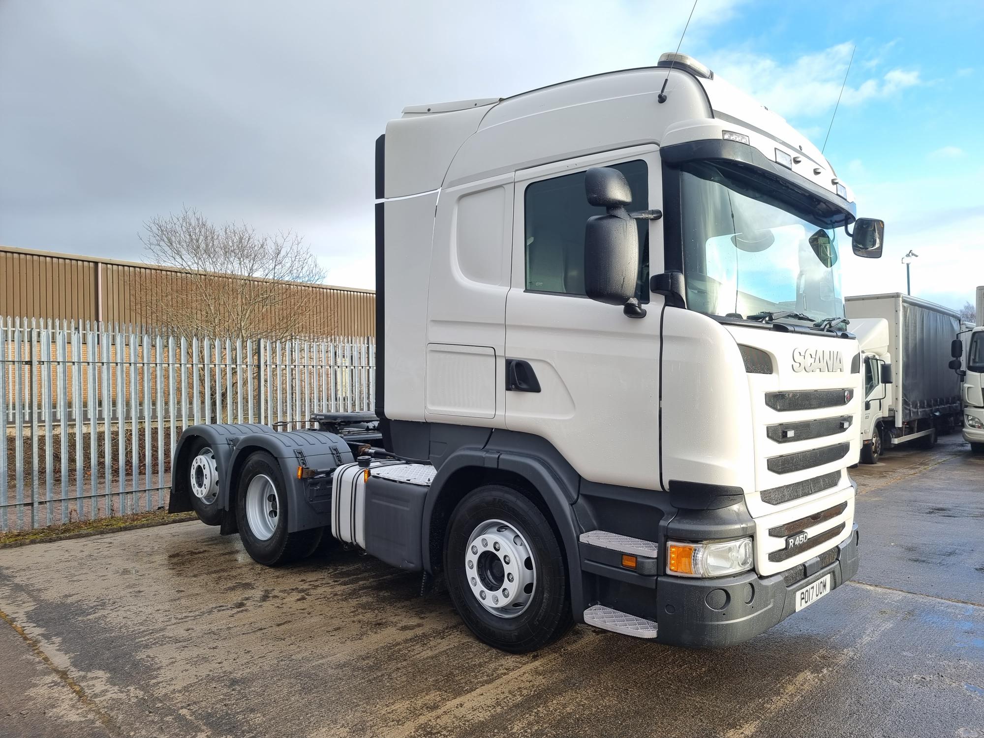 2017 Scania R Series, Euro 6, 450bhp, Highline Double Sleeper Cab, Opticruise Gearbox, FORs Camera System, Rear Lift Axle (TAG), Fridge, Cruise Control, Air Con, Steering Wheel Controls, Low Mileage, Warranty Available.